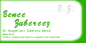 bence zuberecz business card